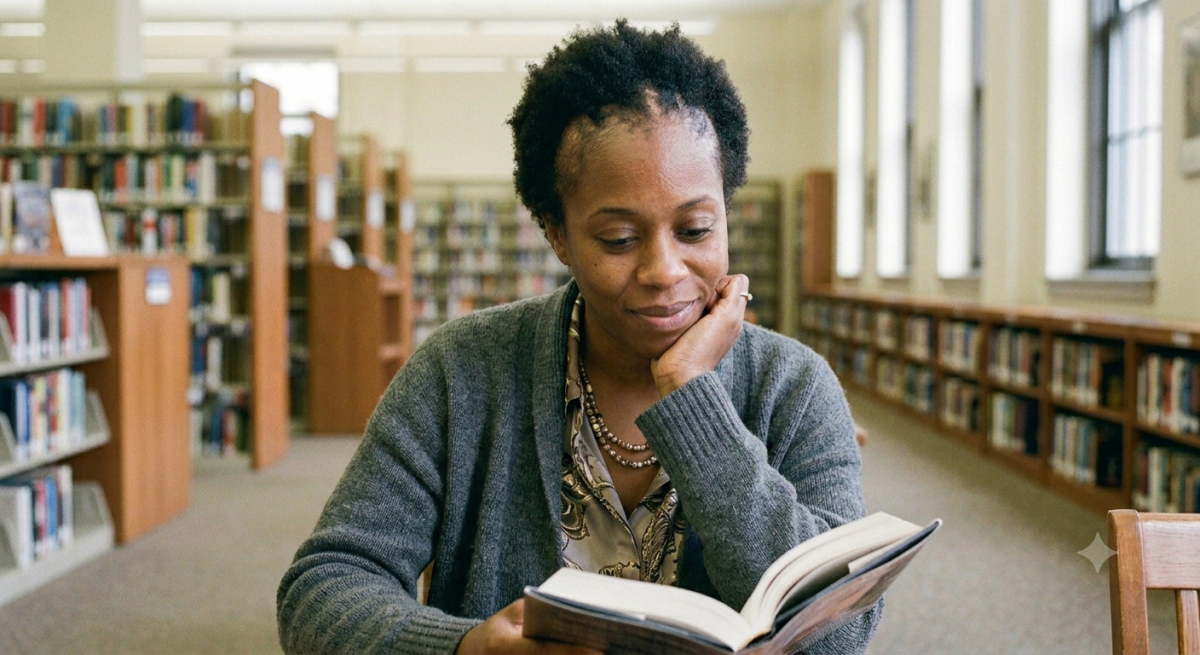 Image of a lady with receding hairline.