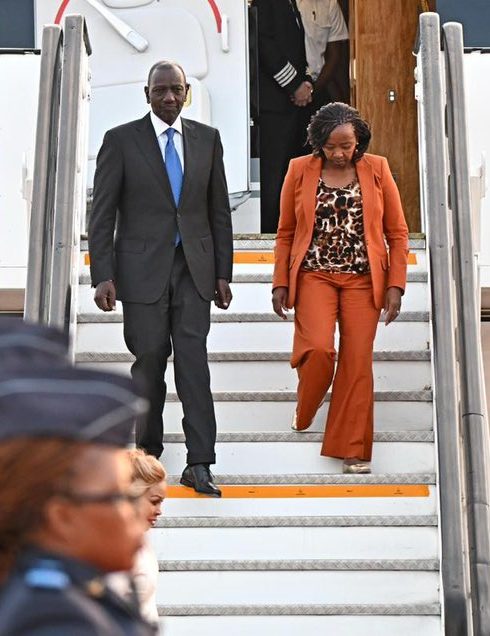 President William Ruto arrives in South Africa. PHOTO/@GovernmentZA/X