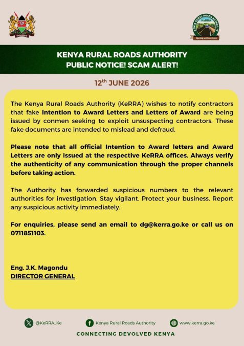 KeRRA raises alarm over scam targeting contractors