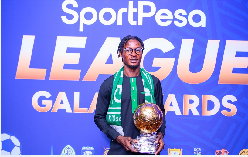 Enock Morrison with his KPL MVP Award. PHOTO/https://www.gormahia.com/