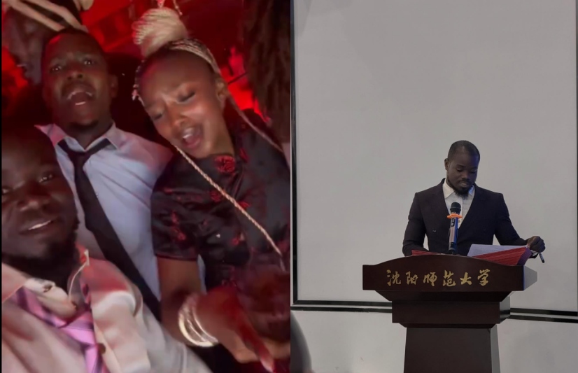 Mulamwah parties hard with African influencers after graduating top of his class in China
