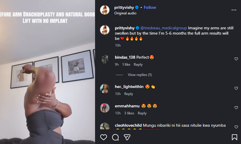 A post shared by Pritty Vishy on Instagram. PHOTO/Screengrab by K24 Digital