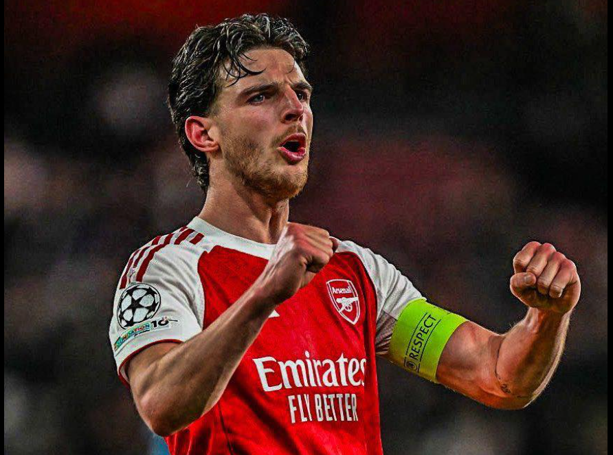 Arsenal midfielder Declan Rice previously. PHOTO/https://web.facebook.com/fabrizioromanoherewego