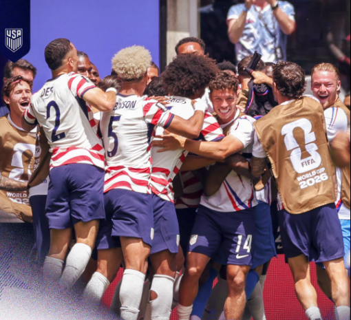 The USA players celebrate their win against Australia at the FIFA World Cup 2026. PHOTO/https://www.facebook.com/officialussoccer