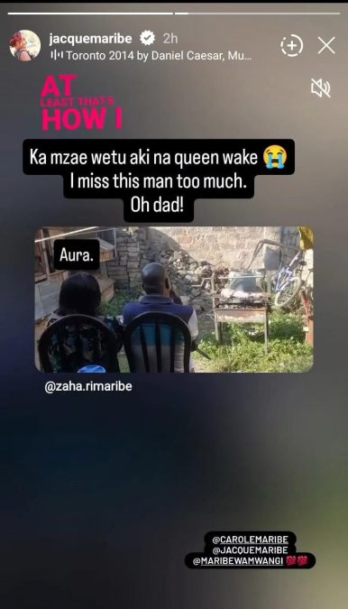 A post shared by Jacque Maribe on Instagram. PHOTO/Screengrab by K24 Digital