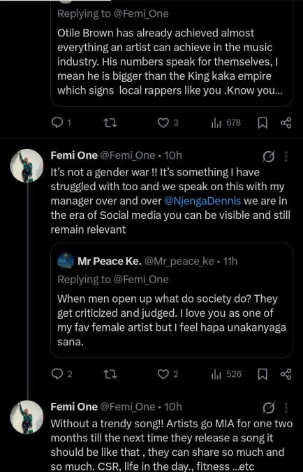 Femi One’s post. PHOTO/Screngrab by K24 Digital from X