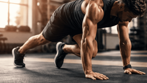A man exercising.