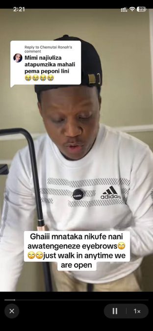 Sparky's post. PHOTO/Screengrab by K24 Digital of TikTok post by @microbladingkenya.