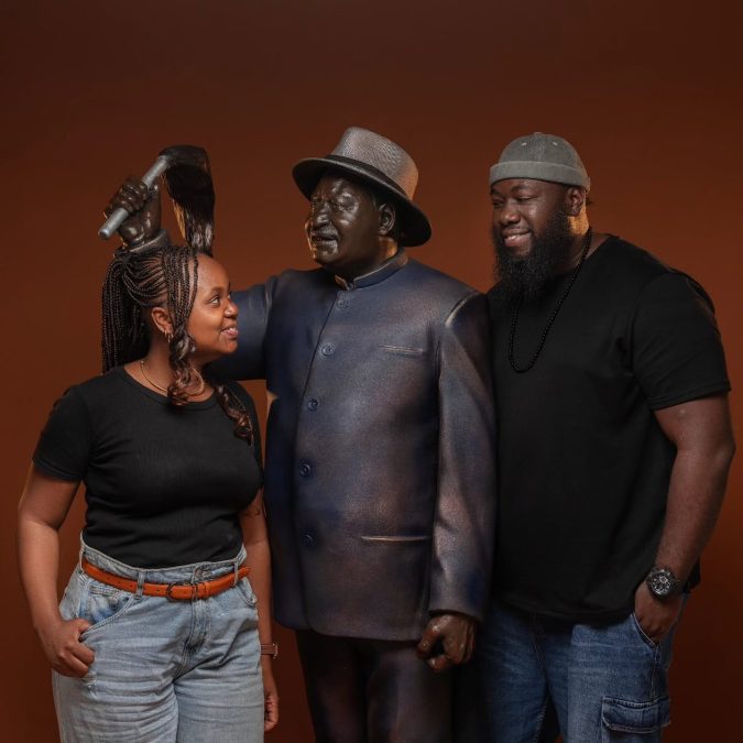A striking sculpture in honour of former Prime Minister Raila Odinga. PHOTO/https://www.facebook.com/cleophas.ondula
