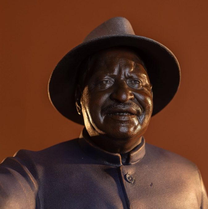 A a striking sculpture in honour of former Prime Minister Raila Odinga