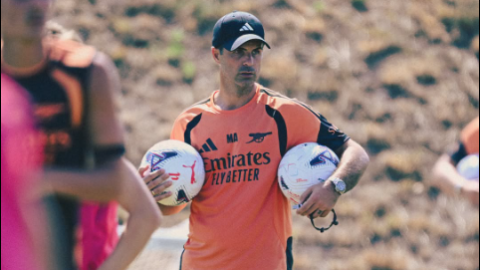 Arsenal manager Mikel Artrta in prsesason. PHOTO/https://www.facebook.com/Arsenal
