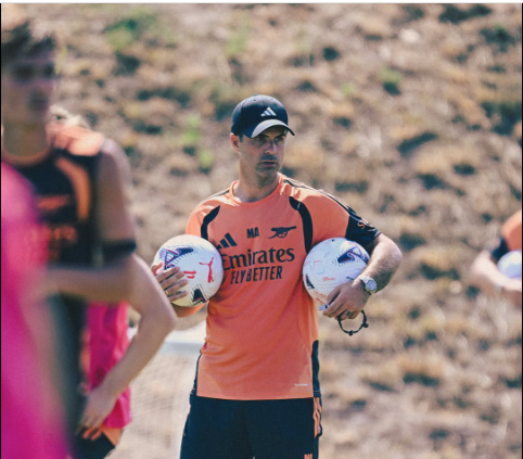Arsenal manager Mikel Artrta in prsesason. PHOTO/https://www.facebook.com/Arsenal