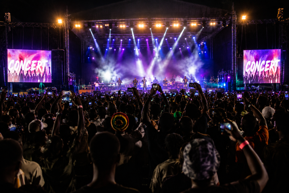 An image of people at a concert.