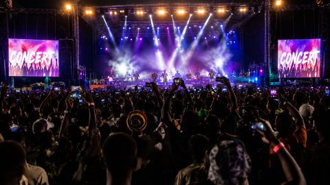 An image of people at a concert.