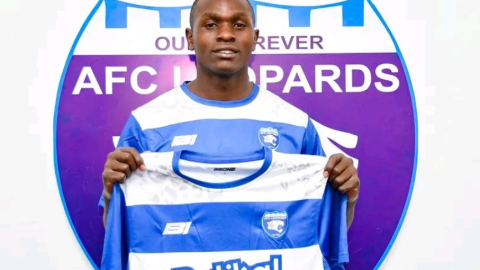 Christopher Koloti during his unveiling at AFC Leopards