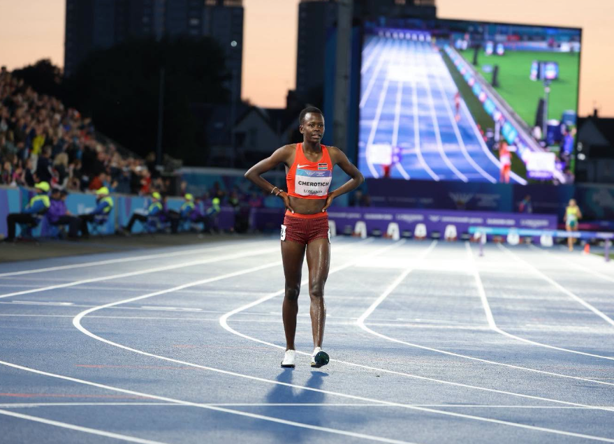 Faith Cherotich won gold in in the women's 3000m steeplechase at the 2026 Glasgow Commonwealth Games on Wednesday, July 29, 2026. PHOTO/https://www.facebook.com/GovernorSalimMvurya