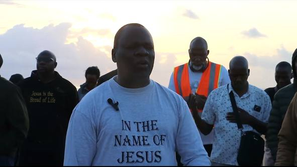 Pastors pray at the Summertides venue. PHOTO/@JCC Malindi/TikTok.