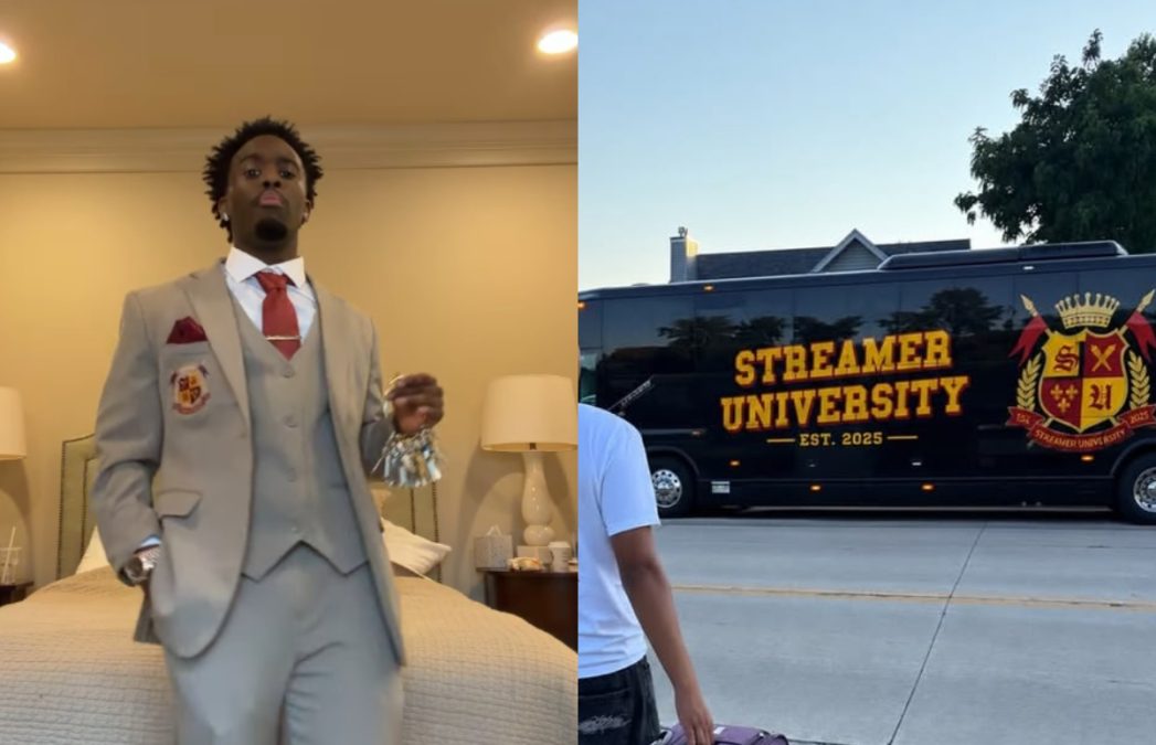 Kai Cenat and a Streamer University Bus. PHOTOS/@kaicenat/Instagram.