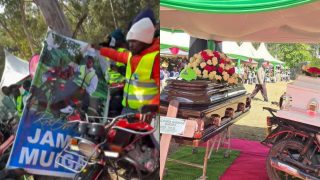 Boda boda procession brings Ol Kalou to standstill as riders honour men killed during by-election