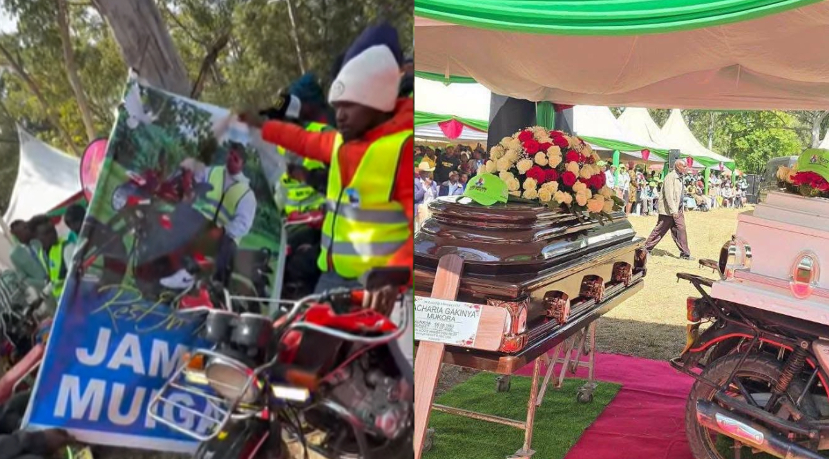 Boda boda procession brings Ol Kalou to standstill as riders honour men killed during by-election