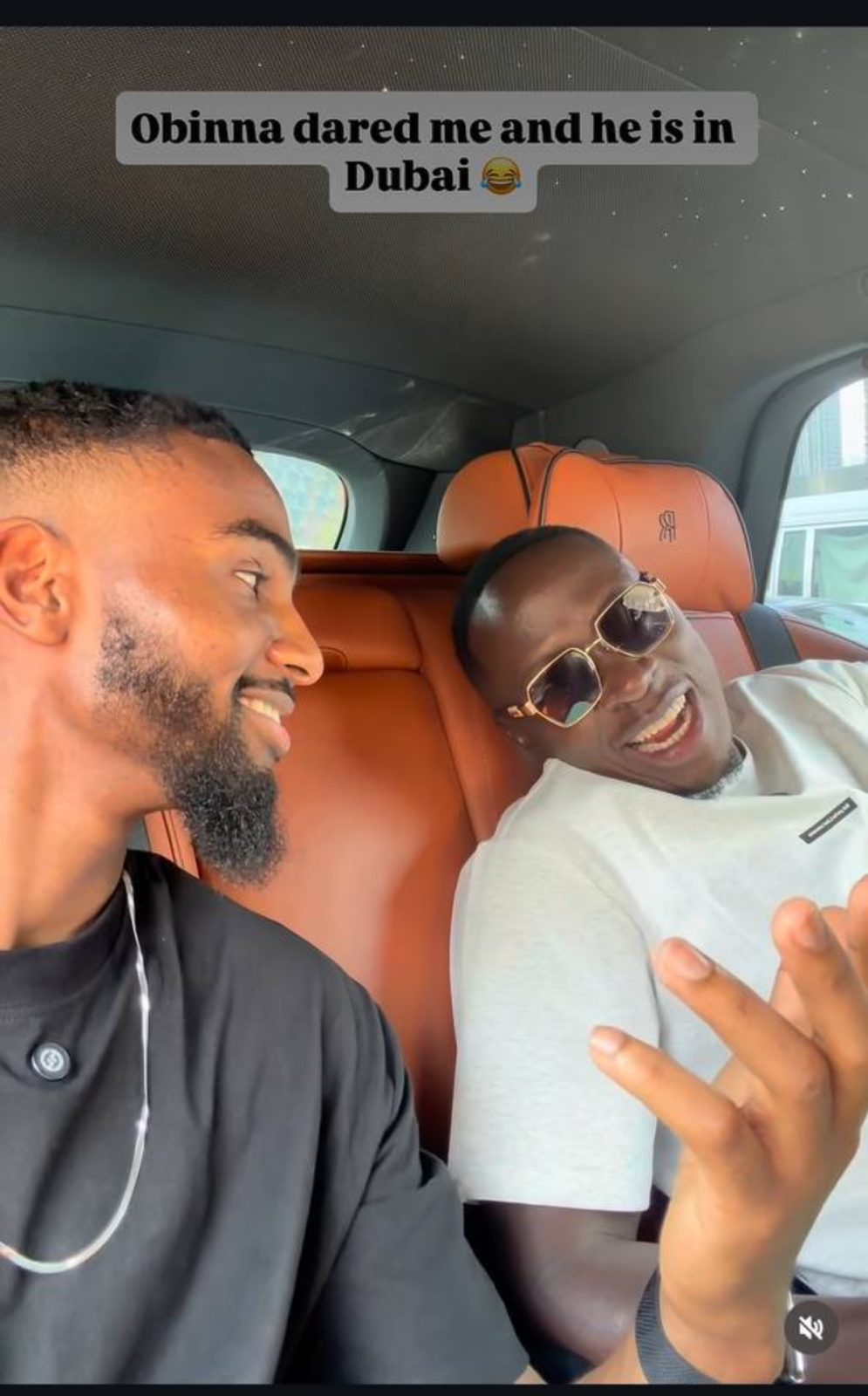 Oga Obinna experiences first Rolls-Royce ride as forex trader Amiin treats him to VIP life in Dubai