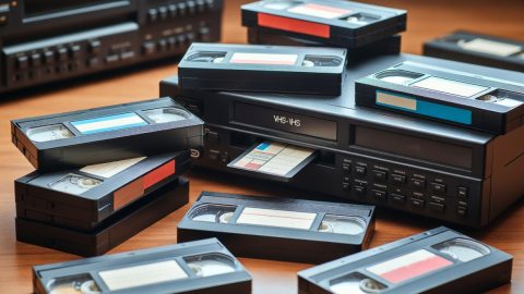 VHS tapes and VCR players.