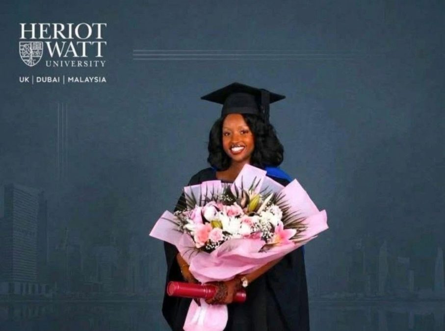 Cullie Ruto during her graduation in the UK. PHOTO/https://www.facebook.com/profile.php?id=61591365940483