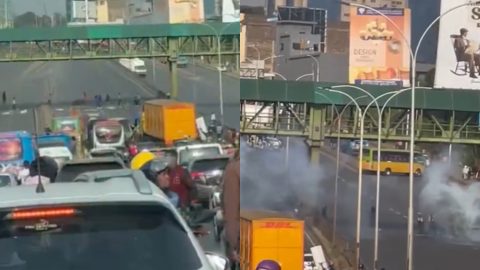 Suspected goons bring traffic to a halt on Thika Road at Pangani