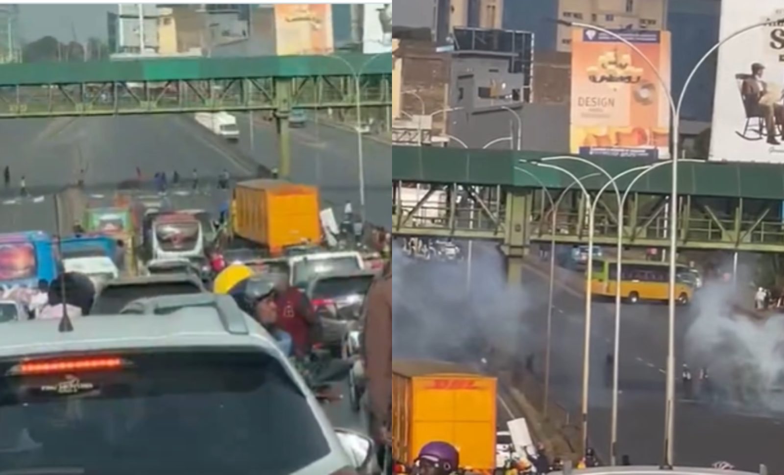 Suspected goons bring traffic to a halt on Thika Road at Pangani