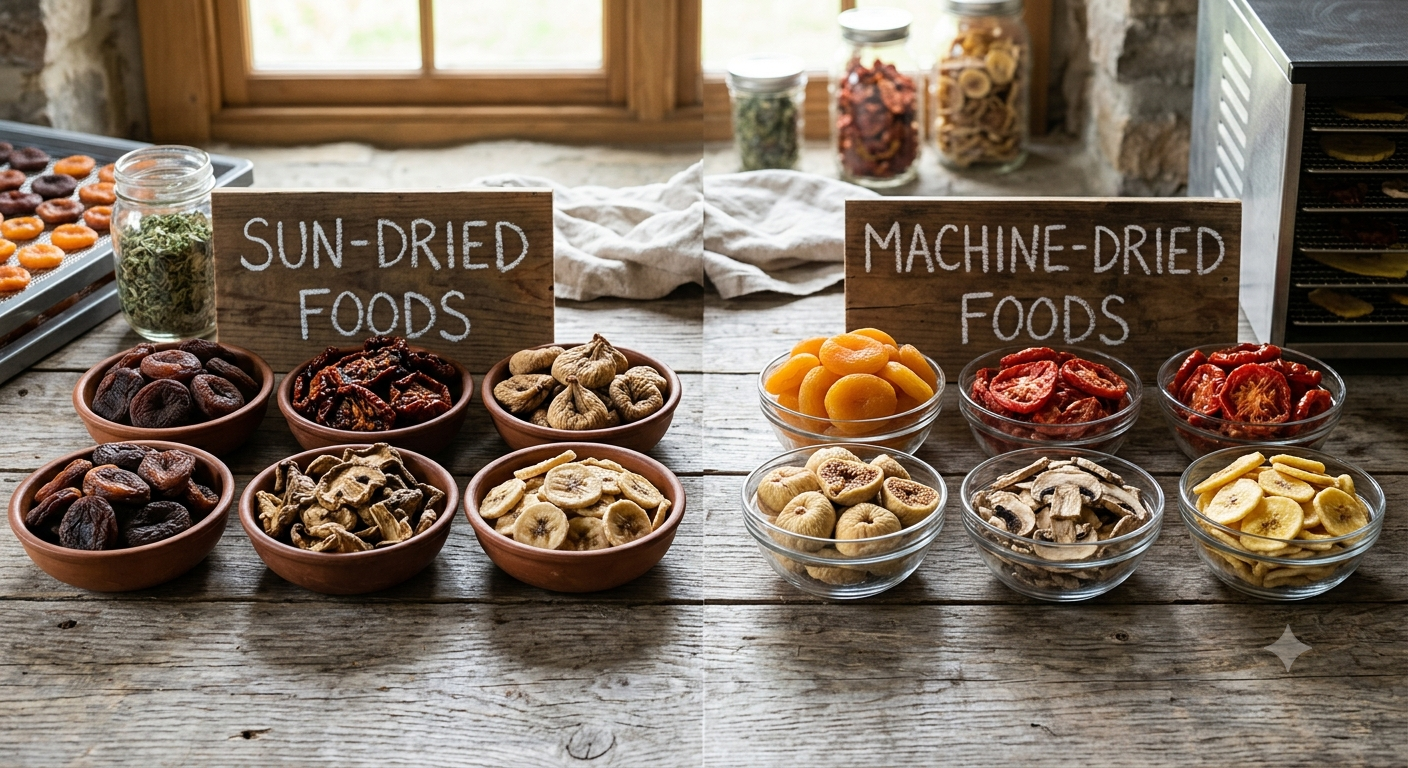 Difference between sun-dried and machine-dried foods - why it matters