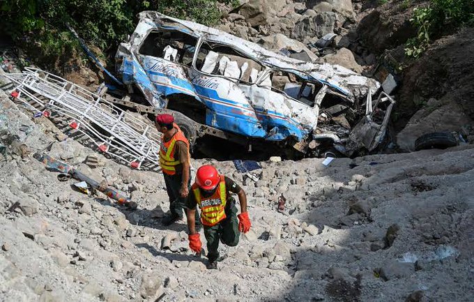 At least 32 dead after overcrowded bus plunges into ravine