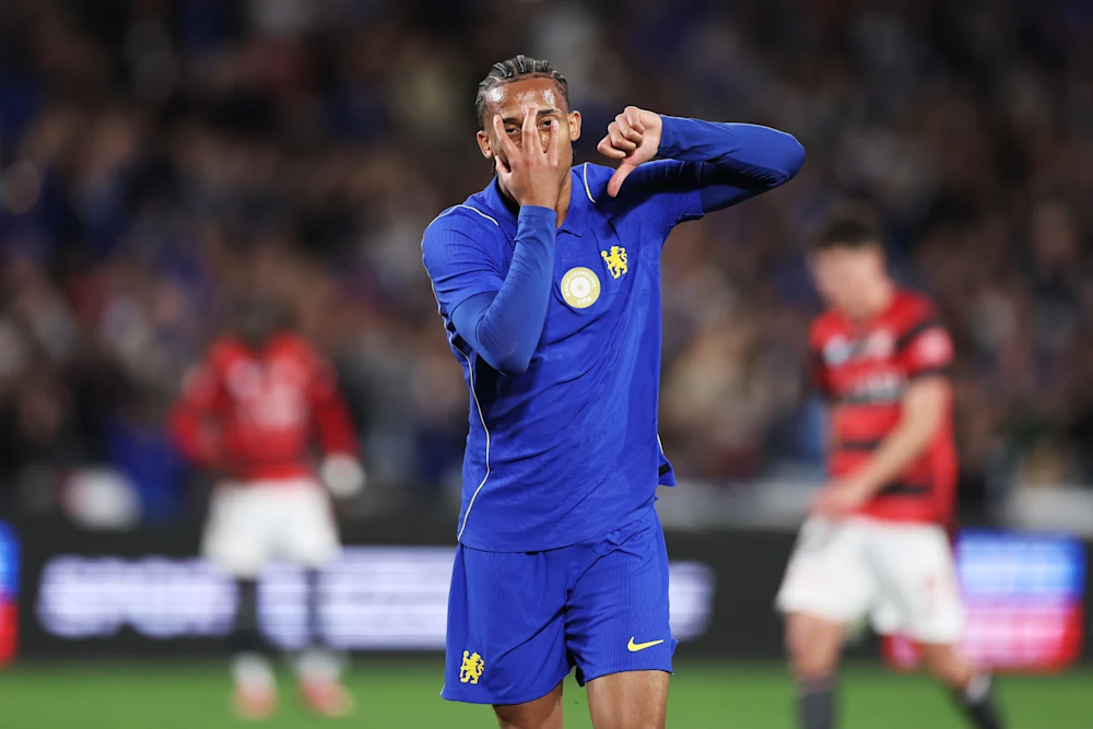 Joao Pedro  celebrates his goal against Western Sydney on Tuesday, July 28, 2026. PHOTO/https://www.chelseafc.com