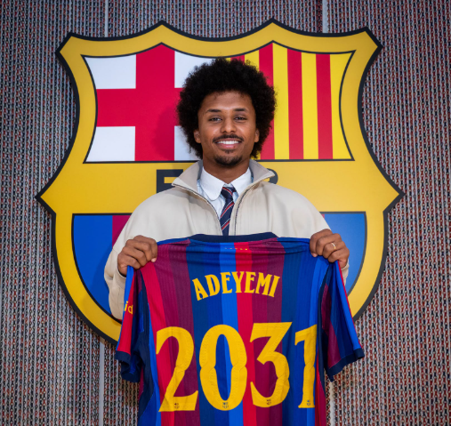 Barcelona confirm signing of German forward Adeyemi