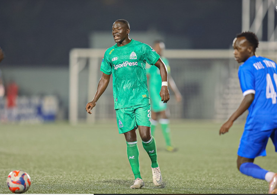 Lawrence Juma of Gor Mahia in action against APR of Rwanda previously. PHOTO/https://www.facebook.com/GorMahiafcofficial