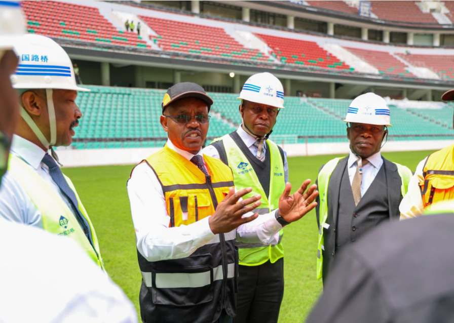 Defense PS Patrick Mariru inspects the inside view of Talanta Stadium on Wednesday, July 29, 2026. PHOTO/https://www.facebook.com/profile.php?id=100047143085981&sk=photos