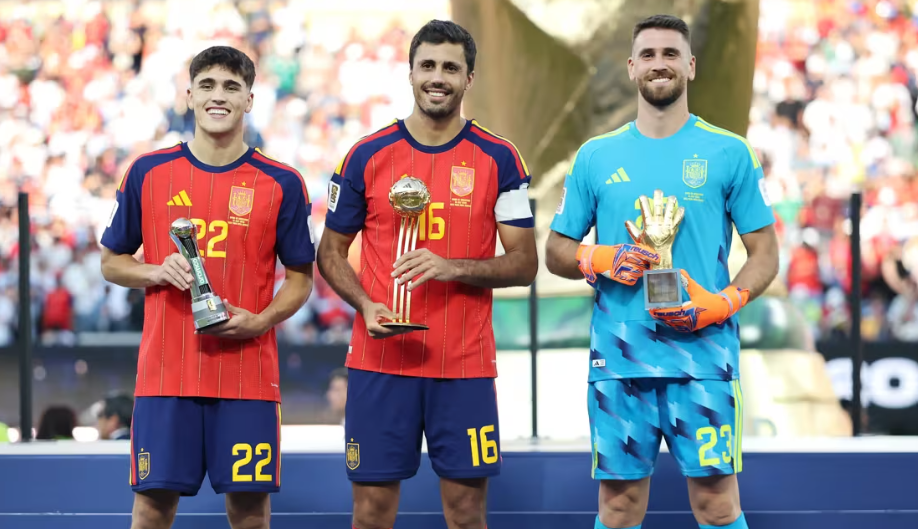 Pau Cubarsi, Rodri and Unai Simon
