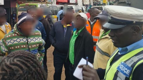 A policeman engages members of the public in Embu, July 27, 2026. PHOTO/X/@ntsa_kenya