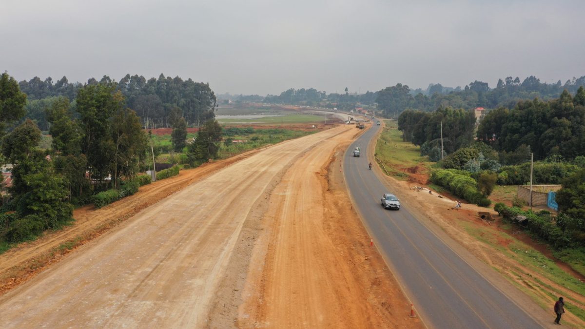 Ongoing construction on the Rironi-Mau Summit road. PHOTO/@KeNHAKenya/X