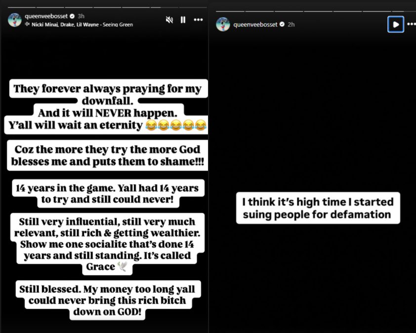 Vera Sidika's message to critics. PHOTO/@queenveebosset/Instagram
