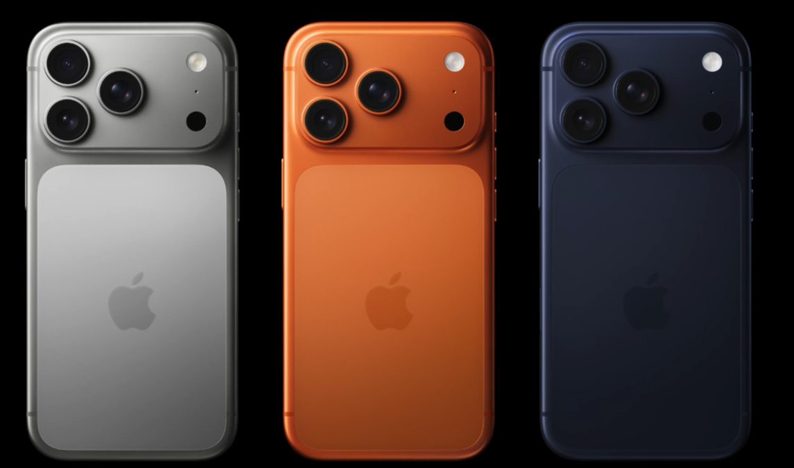 Grey, orange and blue iPhones. Phones.https://www.apple.com/iphone/