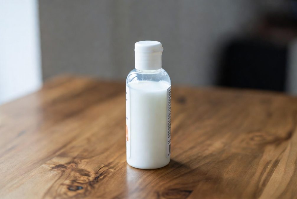 Sunscreen on top of a table.