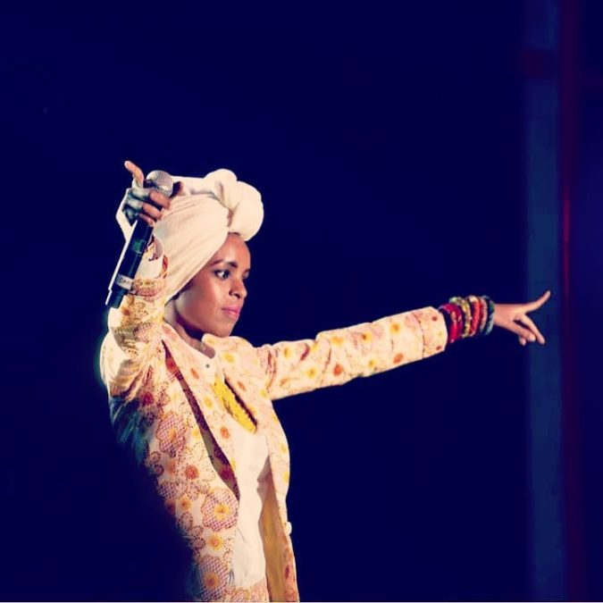 The late Reggae MC Njambi Koikai during one of her performances. PHOTO/@JahmbyKoikai/Instagram
