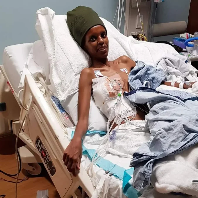 Njambi Koikai receiving treatment for endometriosis in the United States in July 2019. PHOTO/@JahmbyKoikai/Instagram