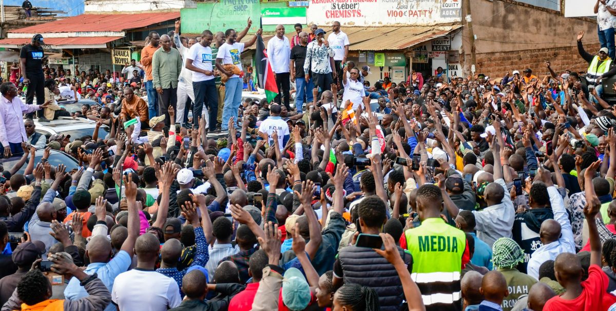 Linda Mwananchi, leaders during a rally in Kisii. PHOTO/@orengo_james/X