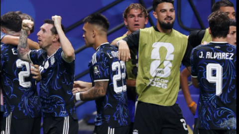 Argentina players celebrate their win against England in the World Cup semifinal on Wednesday, July 15, 2026. PHOTO/https://www.facebook.com/AFASeleccionArgentina