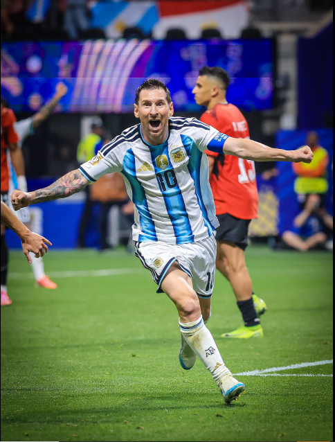 Argentina captain Lionel Messi celebrates his 8th 2026 World Cup goal aginst Egypt on Tuesday, July 7, 2026. PHOTO/https://www.facebook.com/AFASeleccionEN/photos