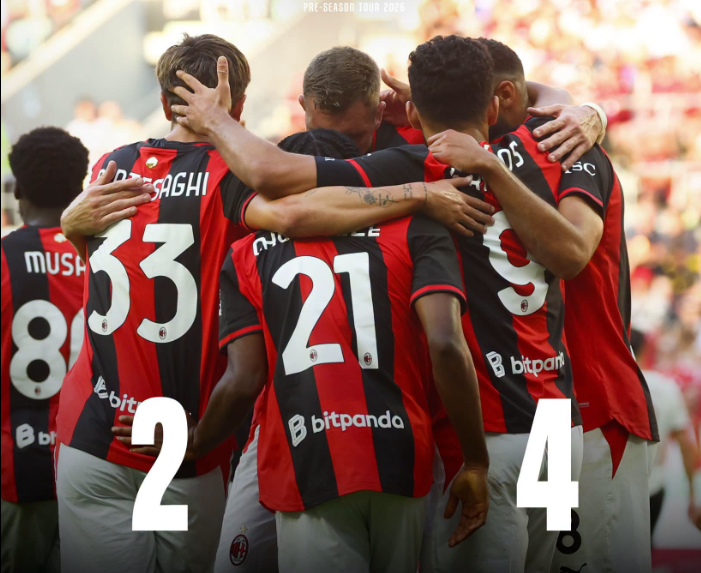 Man United fall to AC Milan in 6-goal preseason thriller