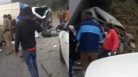 Heavy traffic on Mai Mahiu escarpment after multiple car accidents