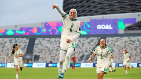 Algeria players celebrate after beating Morocco in the 20286 WAFCON third-place play-off on Saturday, August 15, 2026 in Rabat. PHOTO/https://www.cafonline.com