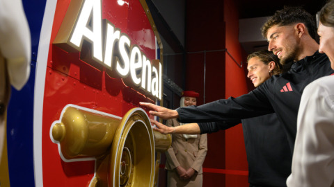 Emirates turns parts of world’s largest passenger plane Airbus A380 into iconic Arsenal emblem
